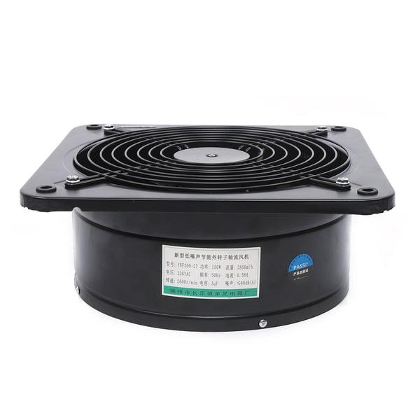 Aksial ventilator, vægmonteret metal 300 mm, 150 W 220 V, 2850ML/h luftflow, industriel udsugning, sort