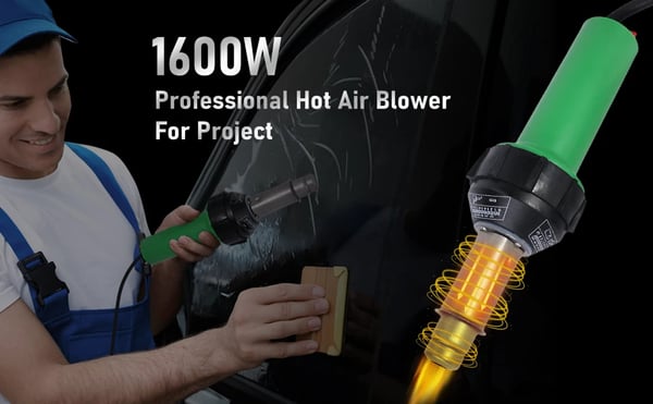 Varmluftpistol - Plastsvejsning - 220V - Under 500 W - 40–600°C justerbar - Til PP/PVC, kofangerreparation, krympefolie