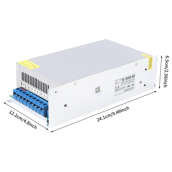Strømforsyning - LED-driver AC-DC - 1000 W - Indgang 220 V AC - Automatisk køleblæser - Til LED-belysning - Hvid