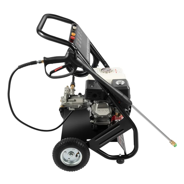 Bensiinikäyttöinen korkeapainepesuri, 2200 PSI, 7,5 hv, punainen – terasseille, pihoille, jalkakäytäville, autoille ja teollisuuteen