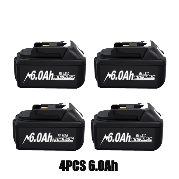 Batteri til Makita 18V, erstatningsbatteri, grå, kompatibel med BL1830/BL1840/BL1840B/BL1850/BL1850B/BL1890