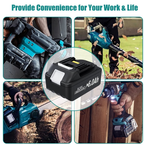 Batteri til Makita 18V, erstatningsbatteri, grå, kompatibel med BL1830/BL1840/BL1840B/BL1850/BL1850B/BL1890