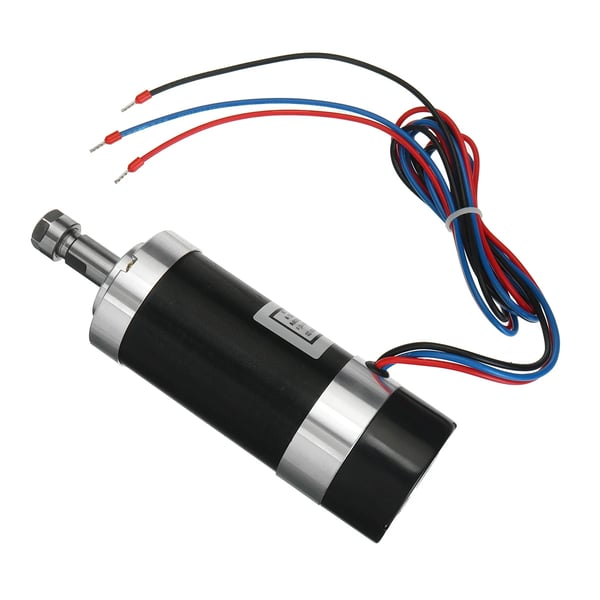 CNC Spindelmotor 500W - ER11500W - Børsteløs - Luftkølet - ER11 Spændetang - 48V Hastighedsregulator - 12000 omdr/min - 0,6 N·m - Sort