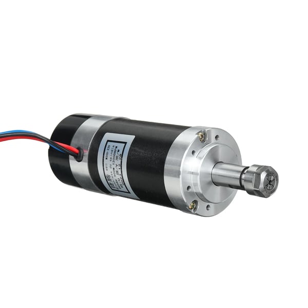 CNC Spindelmotor 500W - ER11500W - Børsteløs - Luftkølet - ER11 Spændetang - 48V Hastighedsregulator - 12000 omdr/min - 0,6 N·m - Sort