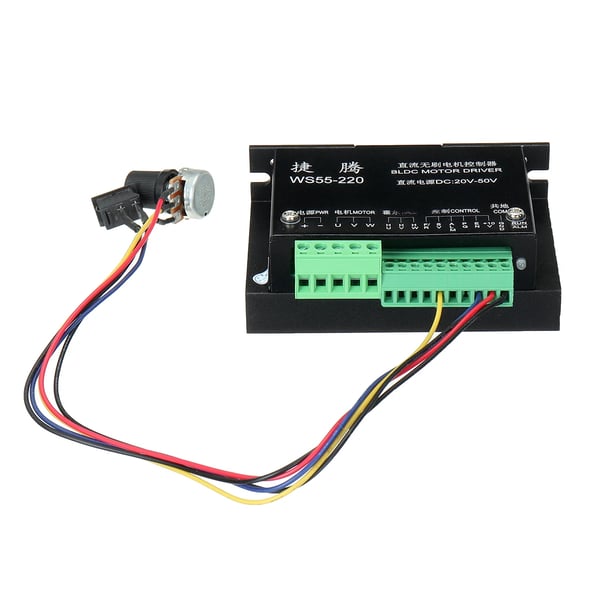 CNC Spindelmotor 500W - ER11500W - Børsteløs - Luftkølet - ER11 Spændetang - 48V Hastighedsregulator - 12000 omdr/min - 0,6 N·m - Sort