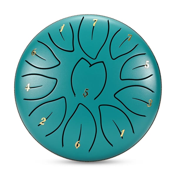 Steel Tongue Drum - Stål tungetromme - 15 cm - 8 Toner - Håndspil - Inkl. Nodebog - Bæretaske - Til Yoga & Meditation