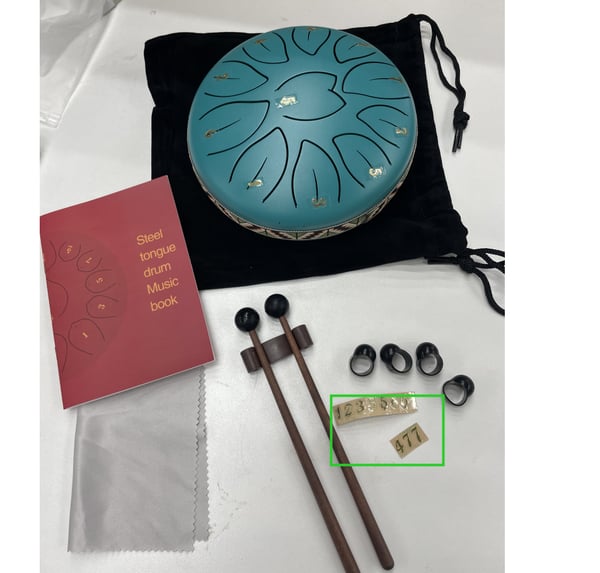Steel Tongue Drum - Stål tungetromme - 15 cm - 8 Toner - Håndspil - Inkl. Nodebog - Bæretaske - Til Yoga & Meditation