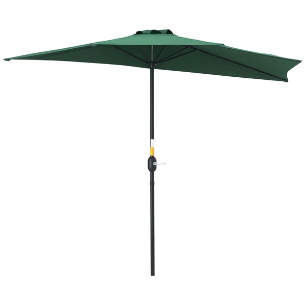 Trädgårdsparasoll - Halvparasoll - Med vev - 269 x 138 x 236 cm - För vägg/balkong - Grön
