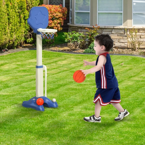 Basketkorg & golfset för barn - 2-i-1 sportset - Justerbar höjd - Från 2 år