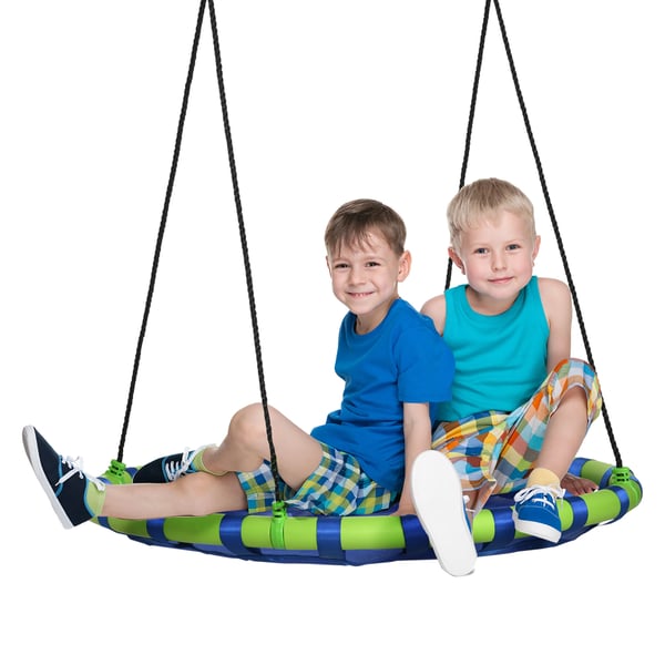 Fågelbogunga för barn - Diameter 100 cm - Justerbar höjd 120–180 cm - Max 150 kg - Textilene & stål - Blå