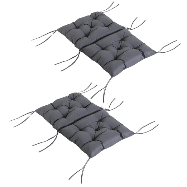 Stolsdynor - 2-pack med ryggstöd - 50×98×8 cm - PU-skum - Polyester/Bomull - Mörkgrå