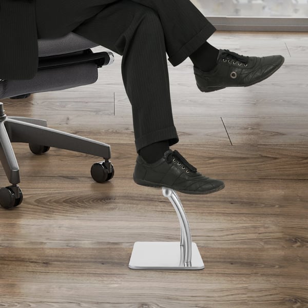 Salon fodstøtte til barberstol - Gulvstående - Rustfrit stål - Skridsikker base - Rør Ø25 mm, vægtykkelse 0,7 mm