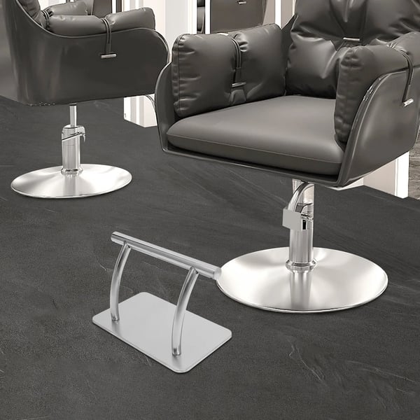 Salon fodstøtte til barberstol - Gulvstående - Rustfrit stål - Skridsikker base - Rør Ø25 mm, vægtykkelse 0,7 mm