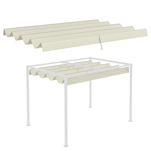 Pergola reservtak - Skjutbart tak - Polyester - 286x245 cm - Creme