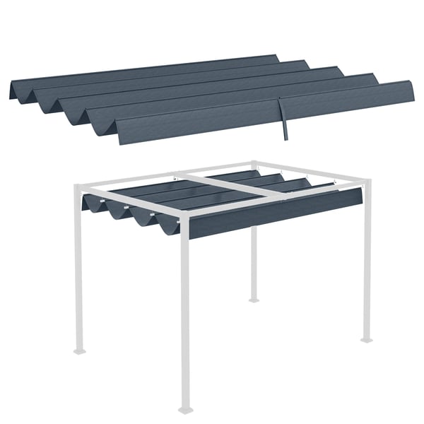 Pergolatak - Ersättningsduk - Skjutbar - 286x245 cm - Polyester - För ca 3x2,5 m pergola - Mörkgrå
