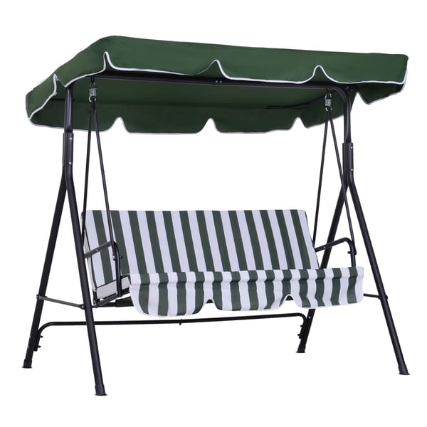 Trädgårdsgunga - 3-sits gungsoffa - För utomhusbruk - 172x110x153 cm - Montering krävs - Grön