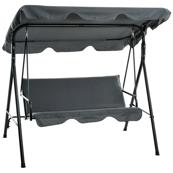 Trädgårdsgunga - Gungsoffa 3-Sits - 172x110x153 cm - För utomhusbruk - Montering krävs - Grå