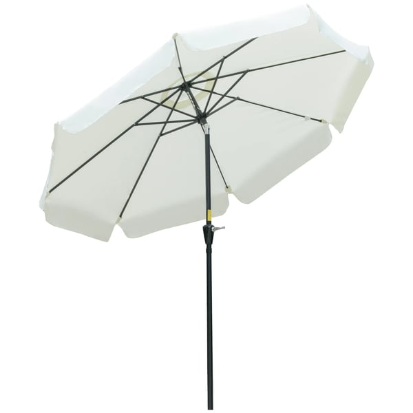 Trädgårdsparasoll - Parasol - Ø266×250 cm - UV50+ Solskydd - Aluminiumstativ - Lutningsbart - Elfenbensvit