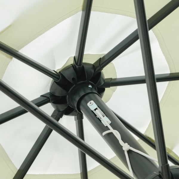 Trädgårdsparasoll - Parasol - Ø266×250 cm - UV50+ Solskydd - Aluminiumstativ - Lutningsbart - Elfenbensvit