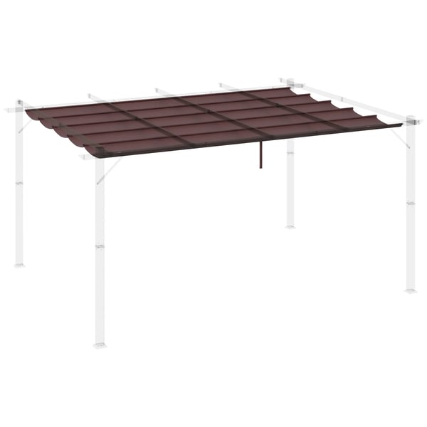 Pergolaöverdrag - Skjutbar ersättningsduk - 3,5 x 2,6 m - 10 dräneringshål - Polyester - Chokladbrun