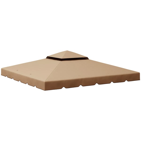 Reservtak för paviljong/gazebo - 4 x 3 m - Dubbelt tak - Polyester - Gul