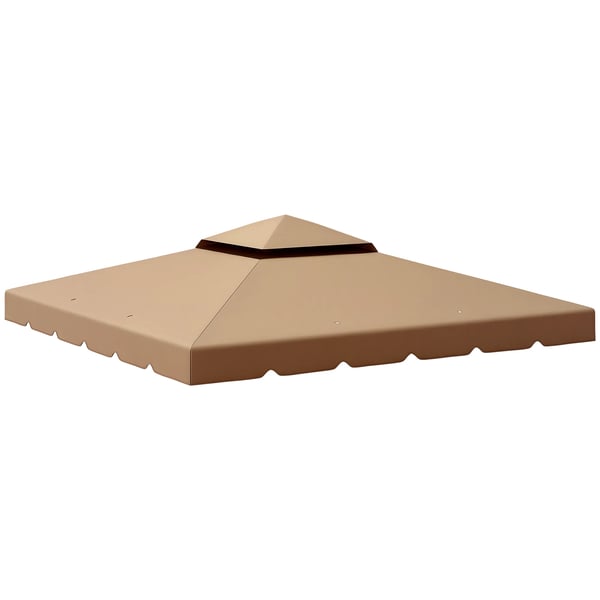 Reservtak för paviljong/gazebo - 4 x 3 m - Dubbelt tak - Polyester - Gul