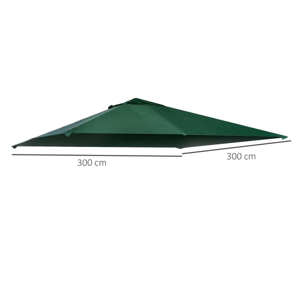 Paviljongtak - Ersättningsöverdrag 3 x 3 m - Polyester - Till Trädgårdspaviljong - Grön