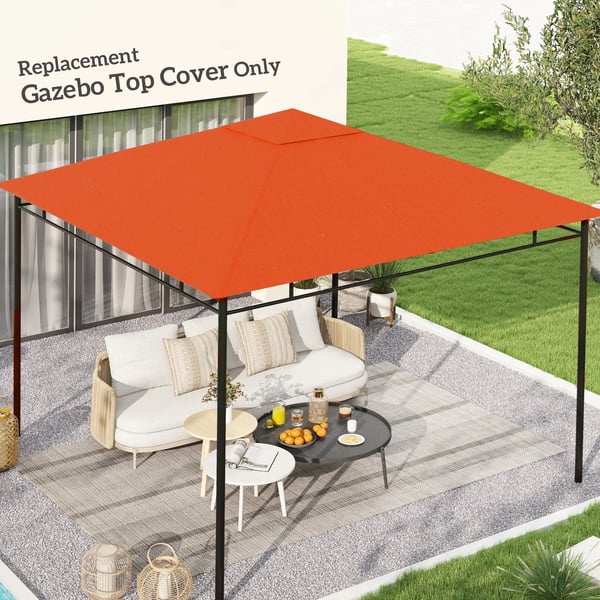 Paviljongtak - Ersättningstak 3x3 m - Polyester - För trädgårdspaviljong - Orange