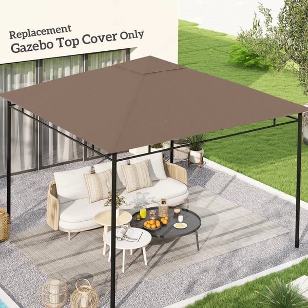 Paviljongtak - Reservetak - 300x300 cm - Polyesterduk - Chokladbrun