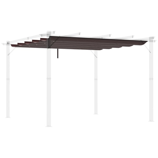 Pergolaöverdrag - Utdragbart pergolatak - 250x255 cm - Polyester - 10 Dräneringshål - Chokladbrun