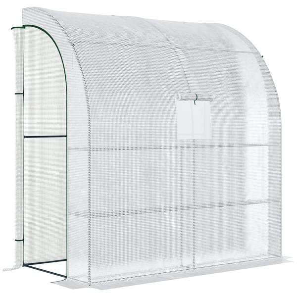 Litet växthus - Trädgårdsväxthus - 3 hyllplan - Vattentät - 200x100x215 cm - Vit