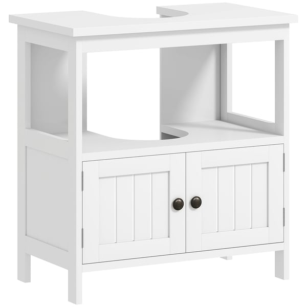 Tvättställsskåp - Underskåp för handfat - 2 dörrar - 60x30x60 cm - MDF - Montering krävs - Vit