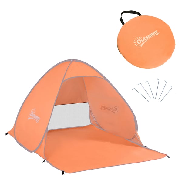 Strandtält - Pop-up tält 1–2 personer - 600D Oxford med reflekterande mylar - Vattentätt & UV-skydd - Stålstänger - Tresäsong
