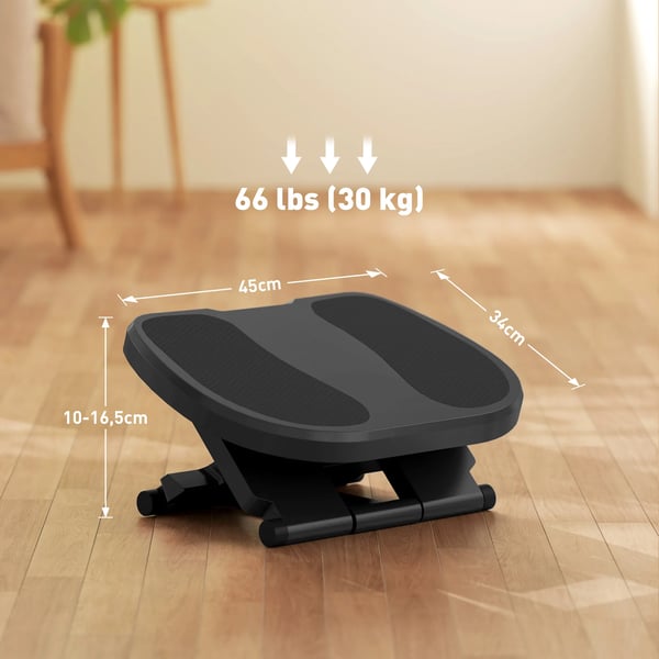Ergonomiskt fotstöd - Under skrivbord fotstöd - Justerbar höjd och vinkel - För kontorsskrivbord - För kommersiellt bruk - Montering krävs - Grå