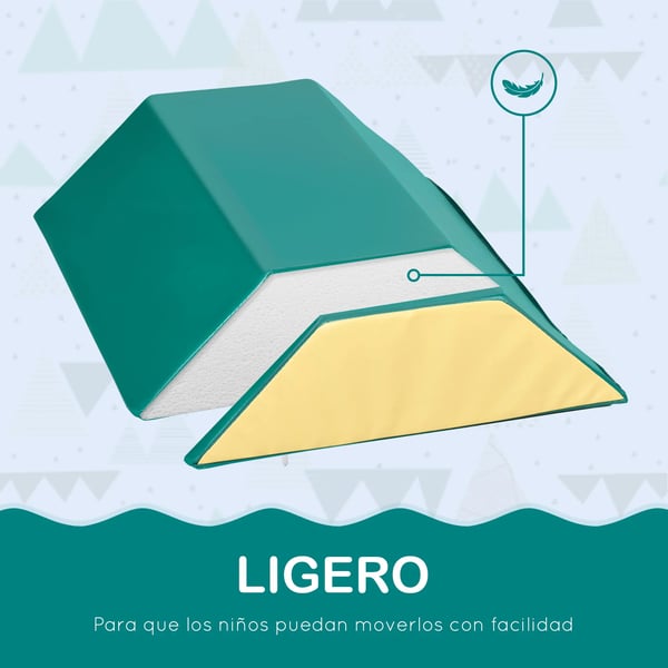 Skumblock för barn - Lekset 5 delar - Ålder 12–36 mån - PU/EPE-skum - Storlek 48×19×48 cm - Flerfärgad