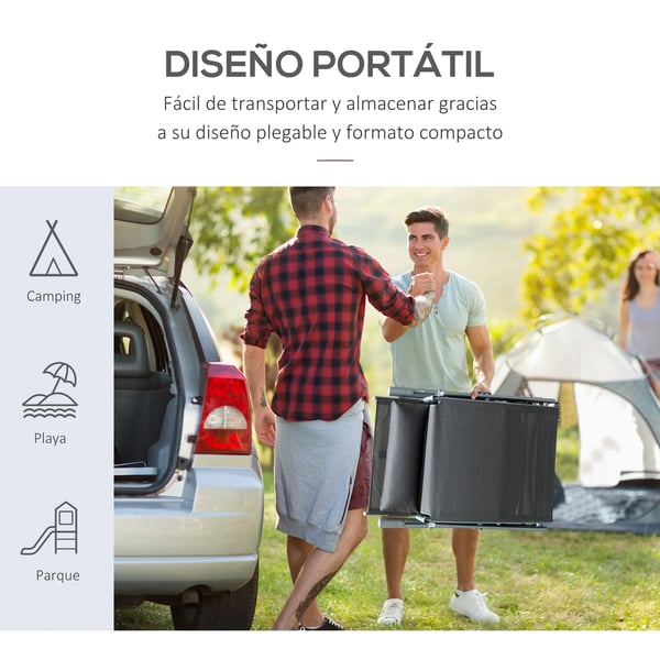 Solsäng - Hopfällbar - Justerbart ryggstöd - Plast - 137x63,5x100,5 cm - Grå