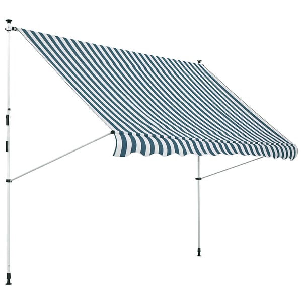 Utdragbar markis - Terrassmarkis - Manuell vev - Polycotton-duk - För terrass - Grön
