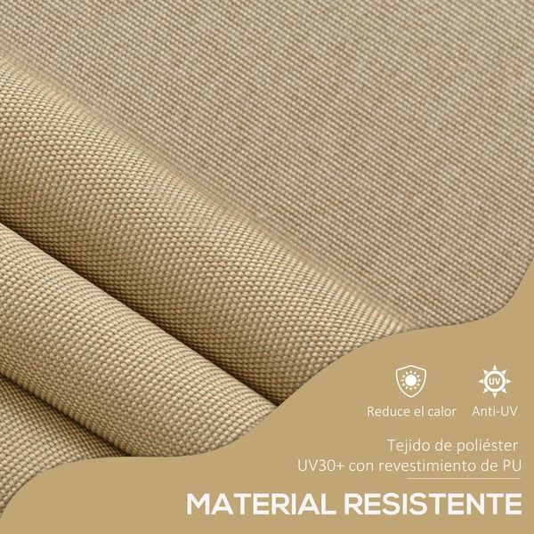Terrassmarkis - Manuell utdragbar - 300 x 120 cm - Justerbar höjd 210–300 cm - Vev - Polyester/bomull - Vit
