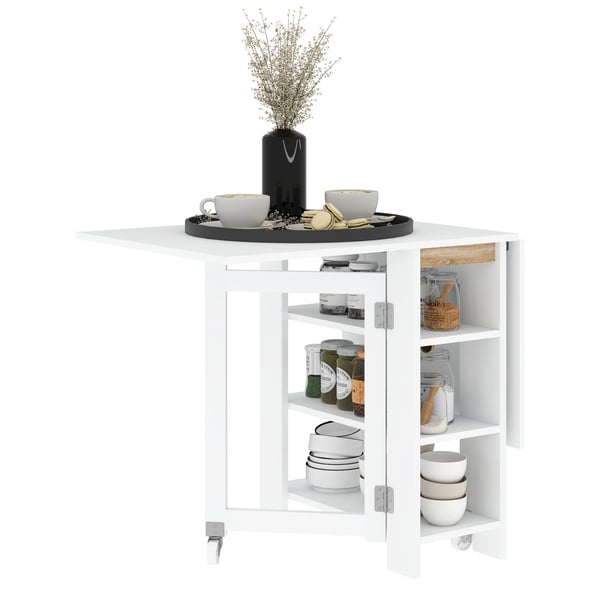 Klaffbord fällbart - Matbord - 120×60×75 cm - Modern Stil - Montering krävs - Vit