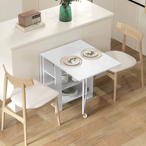 Klaffbord fällbart - Matbord - 120×60×75 cm - Modern Stil - Montering krävs - Vit