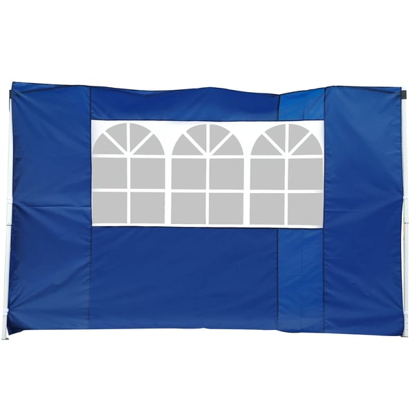 Partytält/paviljong sidoväggar - 2 st fönsterväggar - 2×3 m - Passar 3×3/3×6/3×9 m - Blå