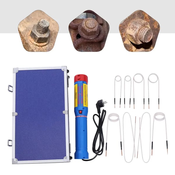 Induktionsvarmer til bil - Magnetisk induktionsvarmer - 1100 W - 220 V - Flammesløs opvarmning - 8 varmespoler - Blå