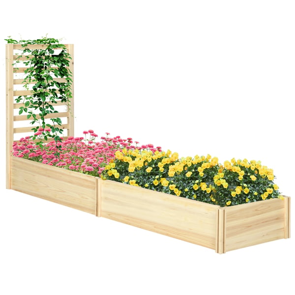 Planteringslåda med spaljé - Klätterväxtstöd - 2 odlingslådor - Vertikal trädgård - För uteplats & balkong Planteringslåda med spaljé - Klätterväxtstöd - 2 odlingslådor - Vertikal trädgård - För uteplats & balkong