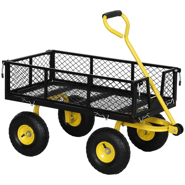 Trädgårdsvagn - Tippkärra - Tippbar - Lastkapacitet 200 kg - Svart/Gul