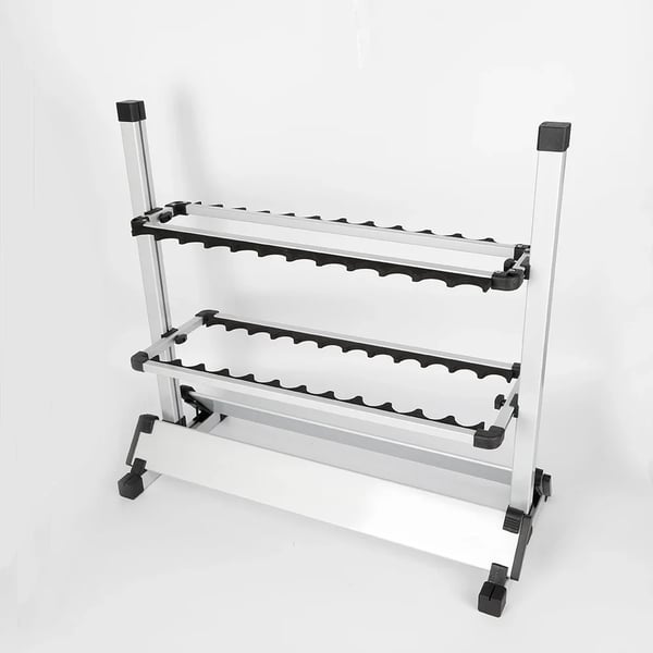 Fiskespöhållare - Vertikalt spöställ - För 24 spön - Aluminiumlegering - Fristående - För garage/visning - Fast ram - Flerfärgad