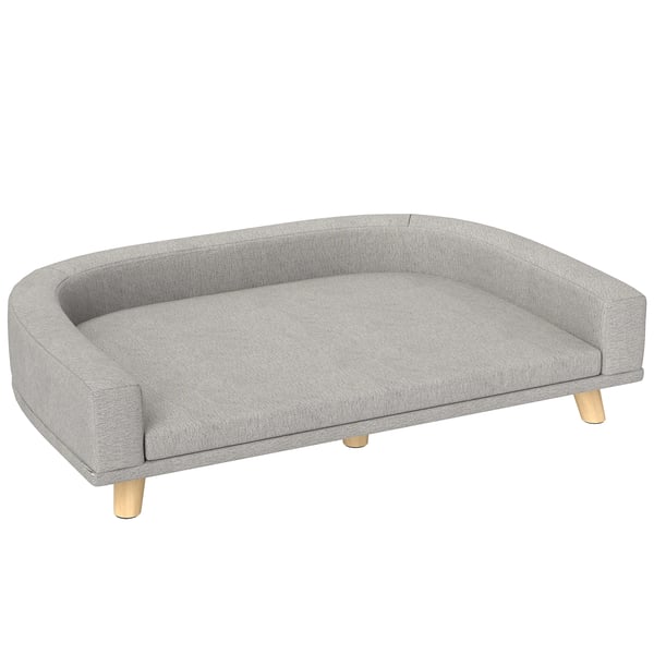 Hundsoffa - Hundbädd - För stora hundar - Tvättbar kudde - Handtvätt - Polyester & MDF - 98 x 67 x 25 cm - Grå