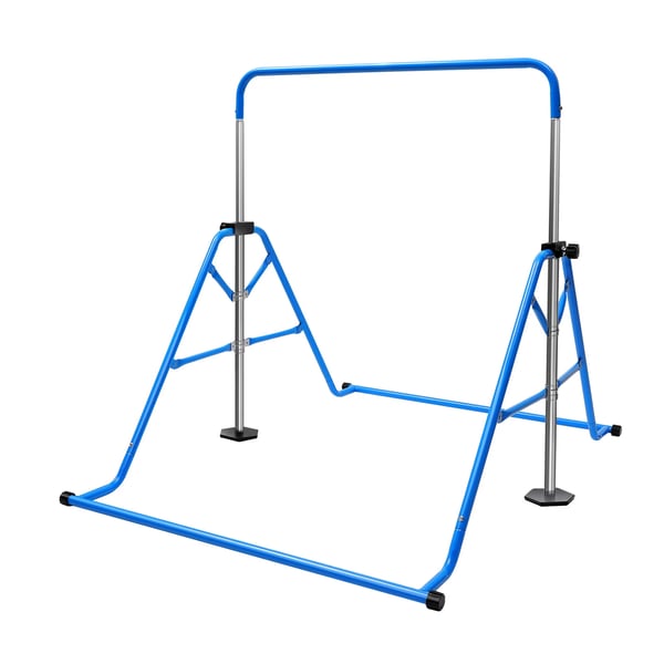 Gymnastikbarre til børn - Indendørs horisontalstang - Sammenklappelig - Højdejusterbar 115–155 cm - Stål - 107×148 cm - Blå