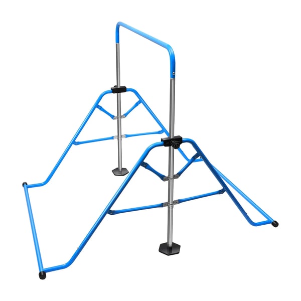 Gymnastikbarre til børn - Indendørs horisontalstang - Sammenklappelig - Højdejusterbar 115–155 cm - Stål - 107×148 cm - Blå