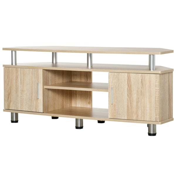 TV-bänk - TV-möbel - För TV upp till 140 cm - Med 2 dörrar och förvaring - Mått 120×39,5×52 cm - Modern stil
