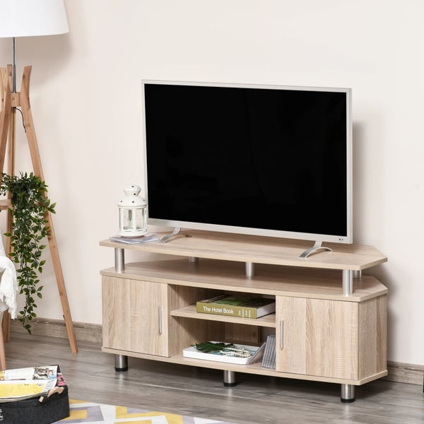 TV-bänk - TV-möbel - För TV upp till 140 cm - Med 2 dörrar och förvaring - Mått 120×39,5×52 cm - Modern stil